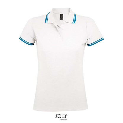 SOL'S PASADENA WOMEN - POLO SHIRT - White/Aqua - Additional