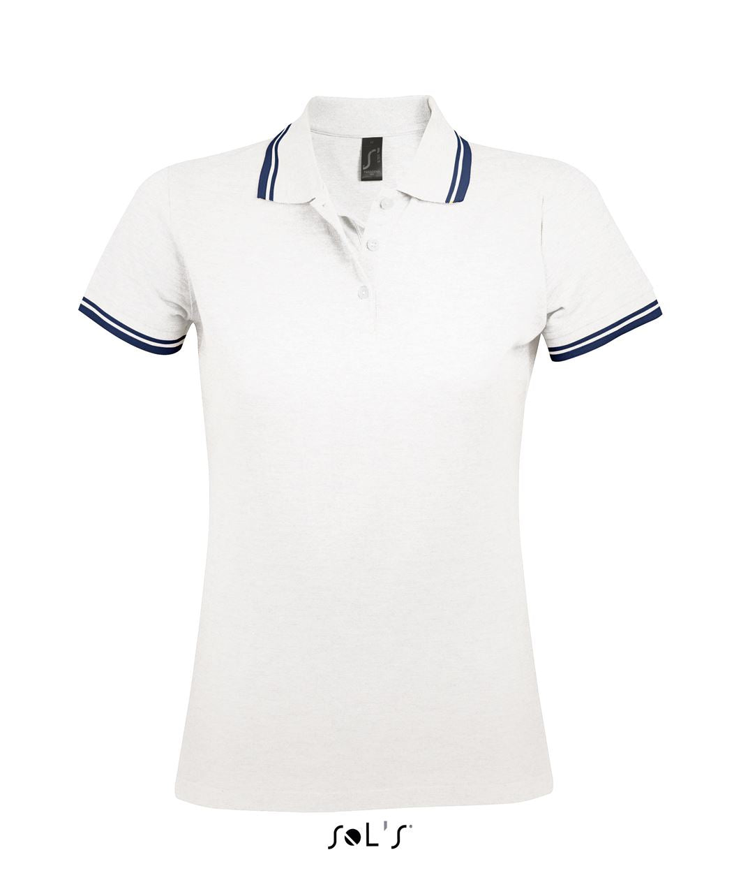 SOL'S PASADENA WOMEN - POLO SHIRT - White/Navy - Main