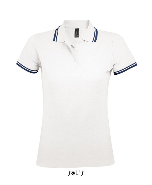 SOL'S PASADENA WOMEN - POLO SHIRT - White/Navy - Main