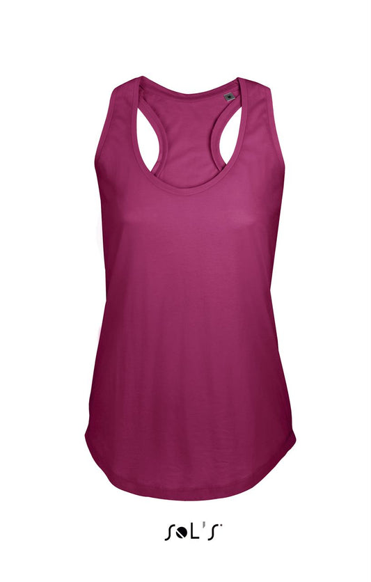 SOL'S MOKA - WOMEN’S RACER BACK TANK TOP - Raspberry - Main