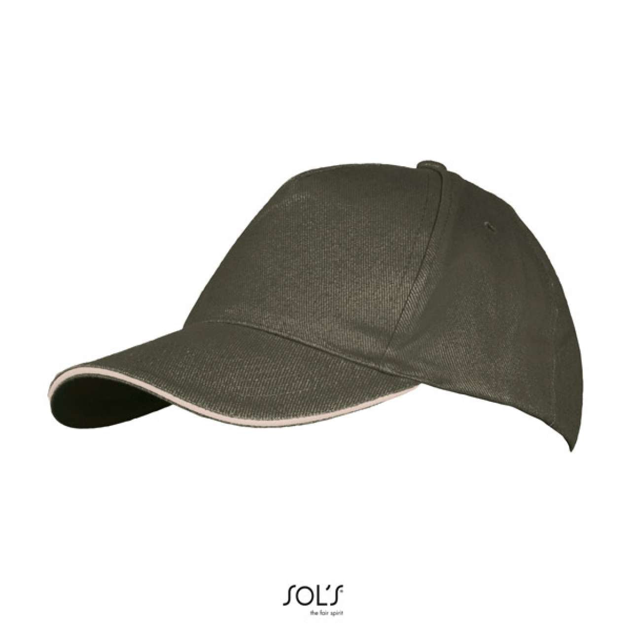 SOL'S LONG BEACH - 5 PANEL CAP - Army/Beige - Additional