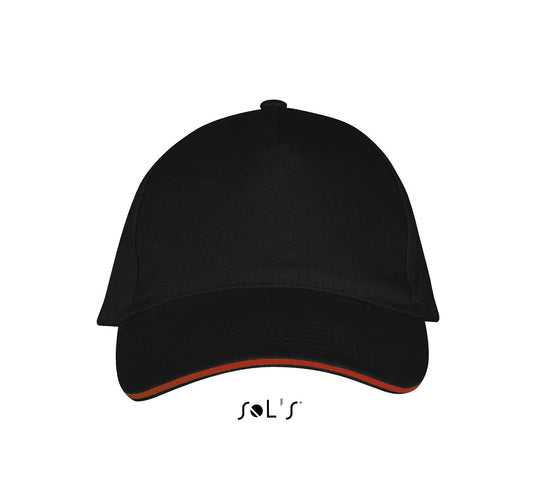SOL'S LONG BEACH - 5 PANEL CAP - Black/Red - Main