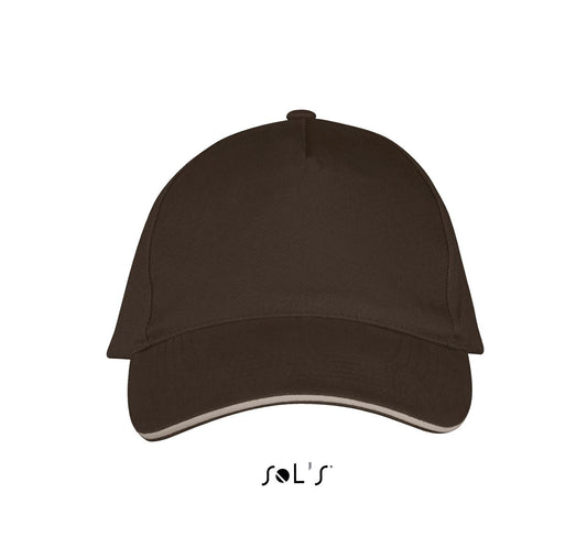 SOL'S LONG BEACH - 5 PANEL CAP - Chocolate/Beige - Main