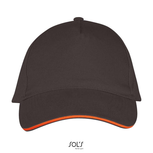 SOL'S LONG BEACH - 5 PANEL CAP - Dark Grey/Orange - Main