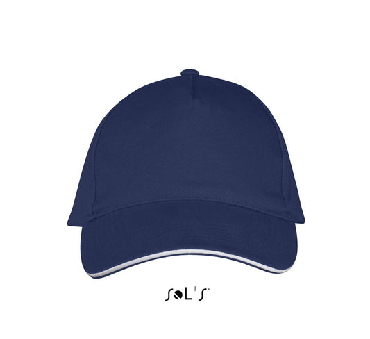 SOL'S LONG BEACH - 5 PANEL CAP - French Navy/White - Main