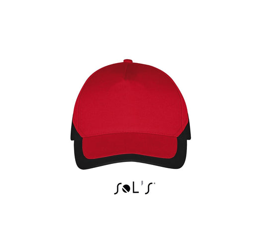 SOL'S BOOSTER - 5 PANEL CONTRASTED CAP - Red/Black - Main