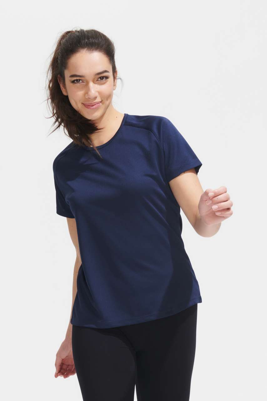 SOL'S SPORTY WOMEN - RAGLAN SLEEVED T-SHIRT - Petroleum Blue - Model