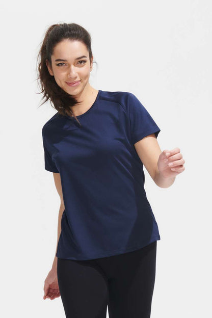 SOL'S SPORTY WOMEN - RAGLAN SLEEVED T-SHIRT - Petroleum Blue - Model