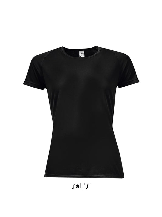 SOL'S SPORTY WOMEN - RAGLAN SLEEVED T-SHIRT - Black - Main
