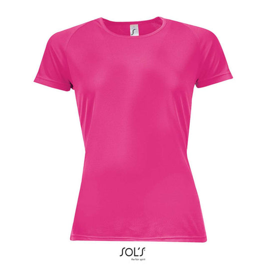 SOL'S SPORTY WOMEN - RAGLAN SLEEVED T-SHIRT - Neon Pink 2 - Main