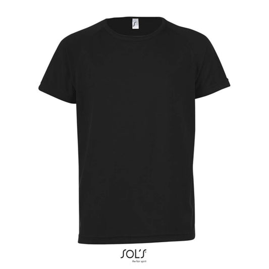 SOL'S SPORTY KIDS' - RAGLAN-SLEEVED T-SHIRT - Black - colorimageurl