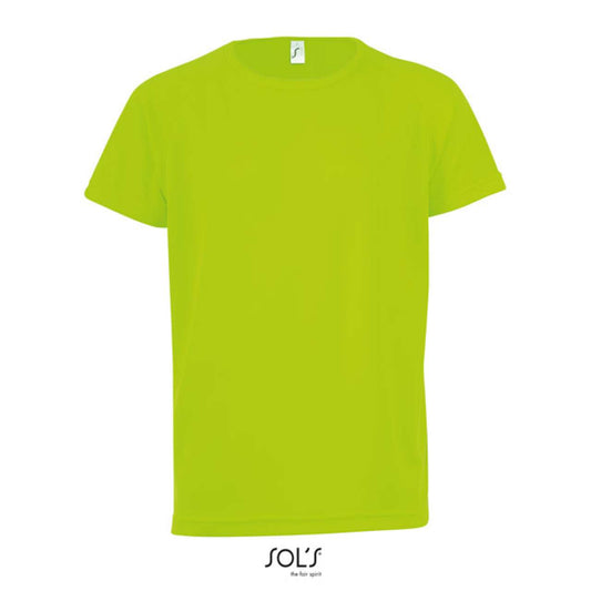 SOL'S SPORTY KIDS' - RAGLAN-SLEEVED T-SHIRT - Neon Green - colorimageurl