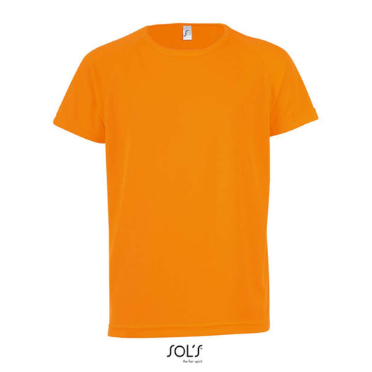 SOL'S SPORTY KIDS' - RAGLAN-SLEEVED T-SHIRT - Neon Orange - colorimageurl