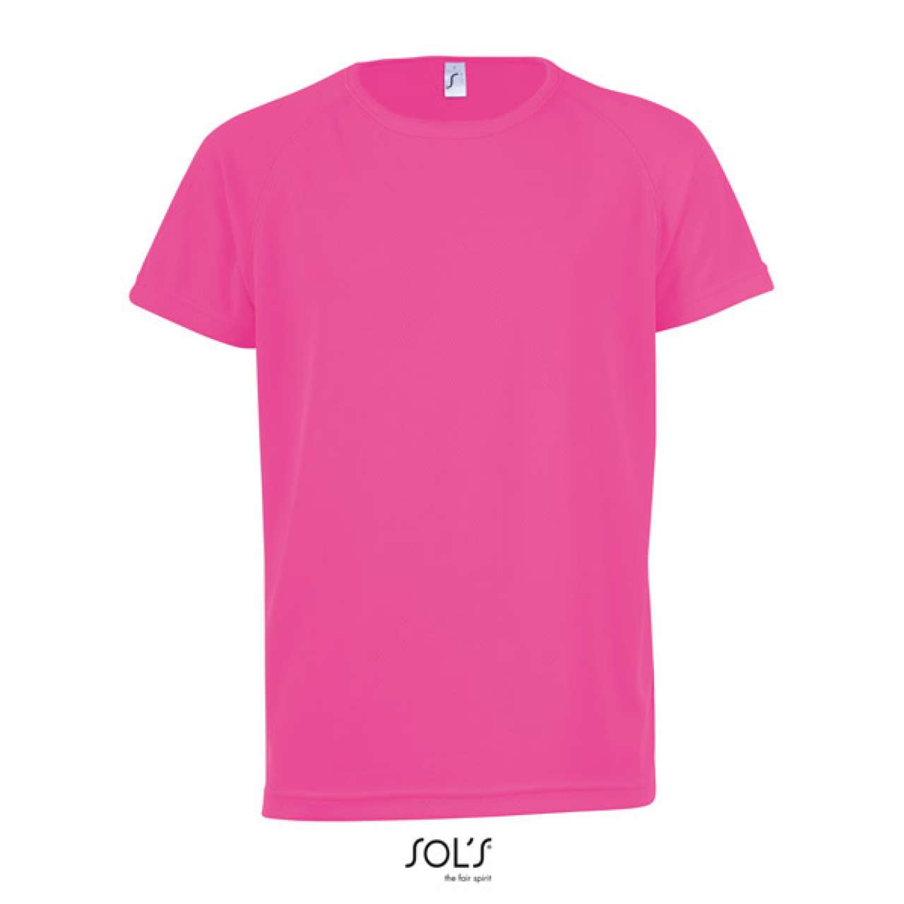SOL'S SPORTY KIDS' - RAGLAN-SLEEVED T-SHIRT - Neon Pink 2 - colorimageurl