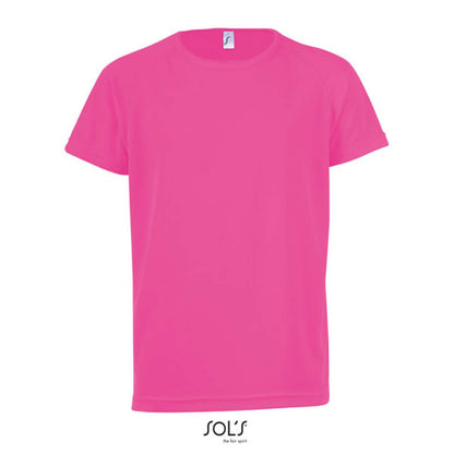 SOL'S SPORTY KIDS' - RAGLAN-SLEEVED T-SHIRT - Neon Pink 2 - colorimageurl