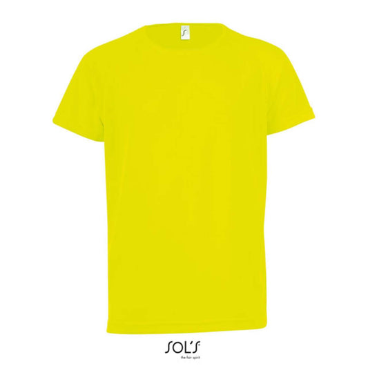 SOL'S SPORTY KIDS' - RAGLAN-SLEEVED T-SHIRT - Neon Yellow - colorimageurl