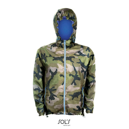 SOL'S SKATE - UNISEX LINED WINDBREAKER - Camo/Royal blue - Main