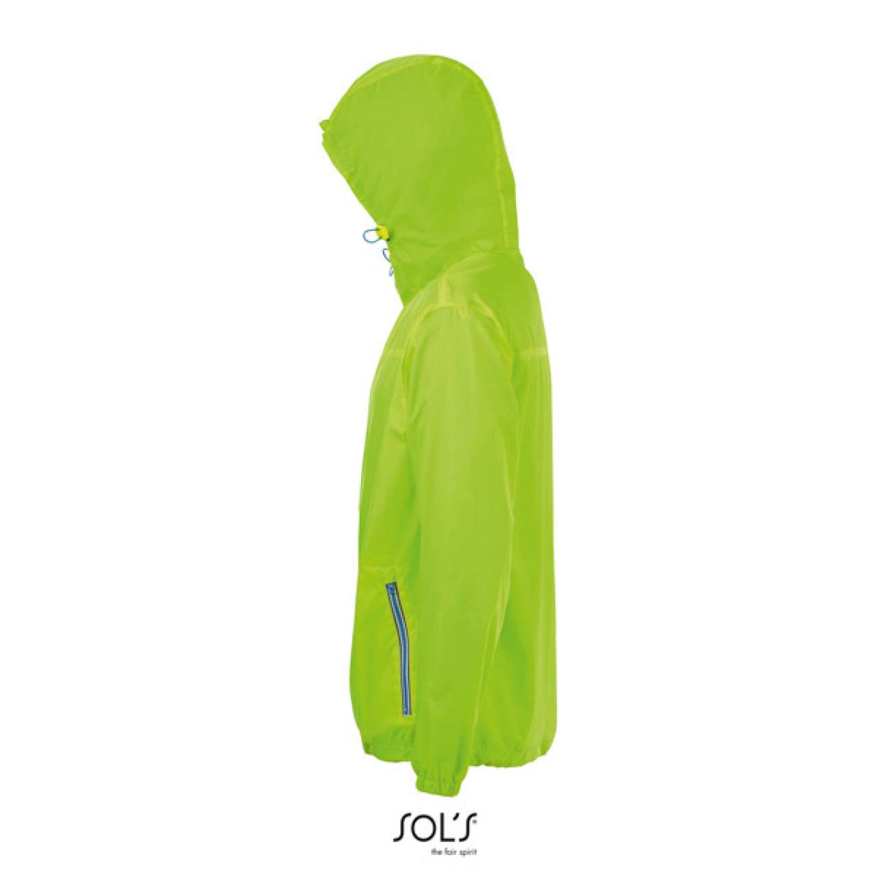 SOL'S SKATE - UNISEX LINED WINDBREAKER - Neon Lime/Royal Blue - Additional