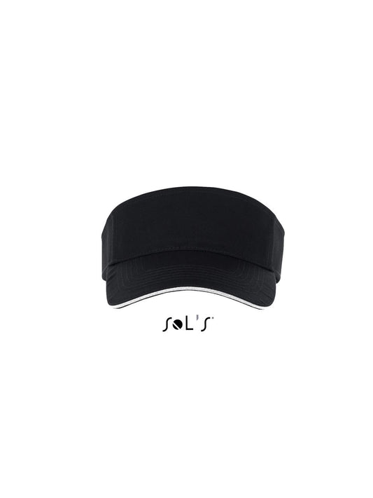 SOL'S ACE - UNISEX VISOR - Black/White - Main