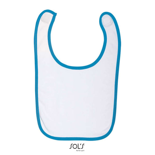 SOL'S BABIB - BABY BIB - White/Aqua - Main