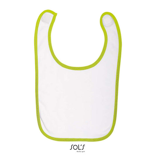 SOL'S BABIB - BABY BIB - White/Apple Green - Main
