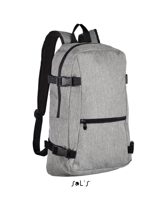 SOL'S WALL STREET - 600D POLYESTER BACKPACK - Grey Melange - Main
