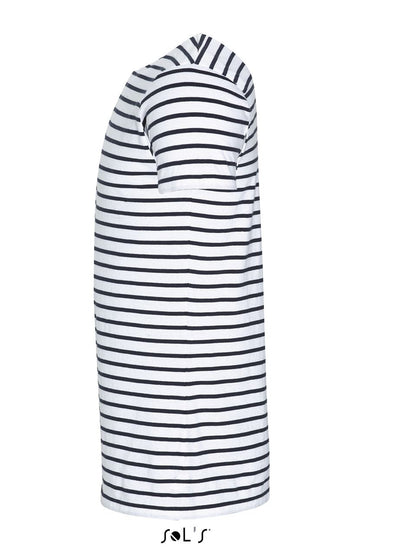 SOL'S MILES MEN - ROUND NECK STRIPED T-SHIRT - White/Navy - Additional