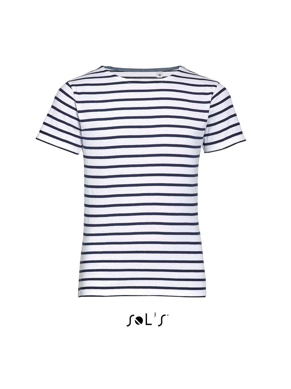 SOL'S MILES KIDS' - ROUND NECK STRIPED T-SHIRT - White/Navy - Main