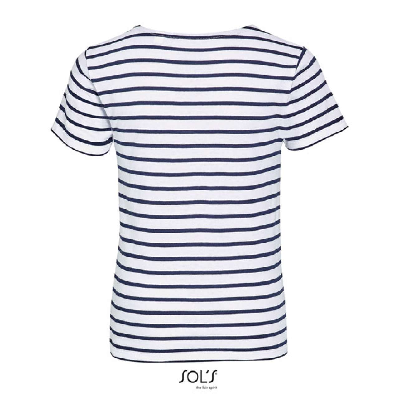 SOL'S MILES KIDS' - ROUND NECK STRIPED T-SHIRT - White/Navy - Additional