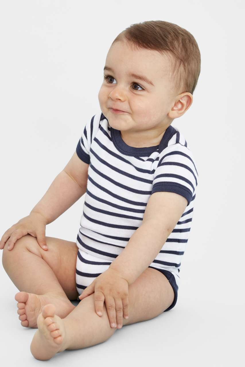 SOL'S MILES BABY - STRIPED BODYSUIT - White/Navy - Model