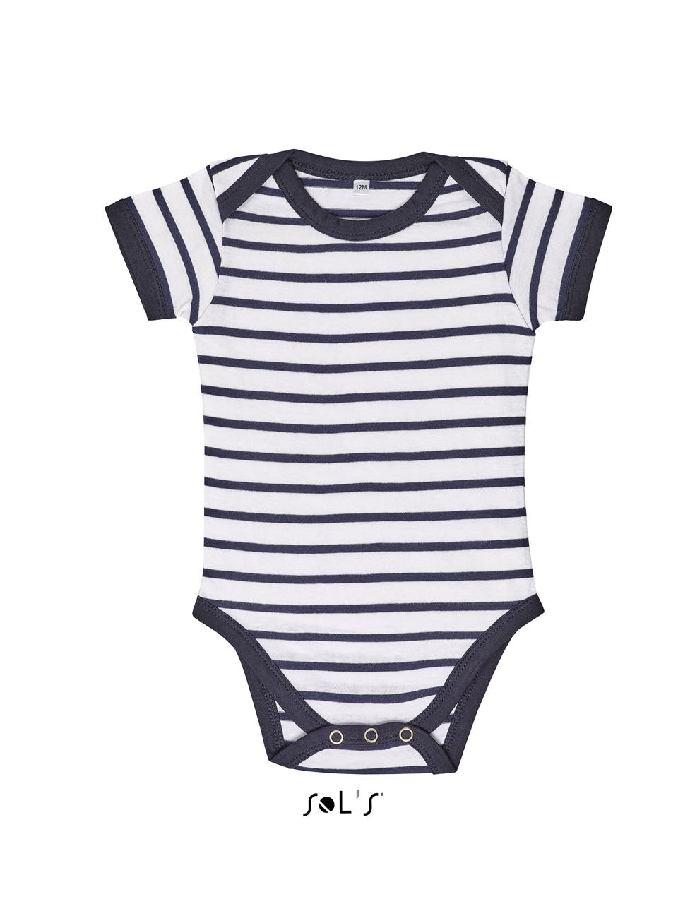 SOL'S MILES BABY - STRIPED BODYSUIT - White/Navy - Main