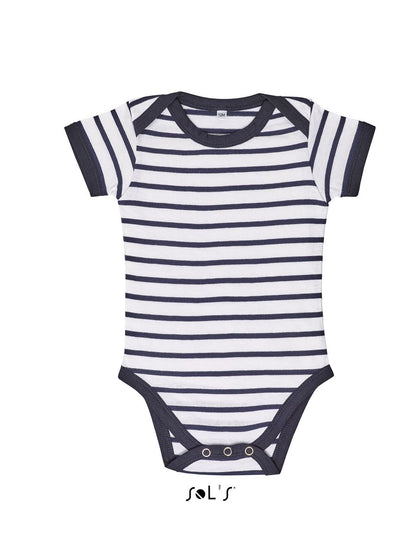 SOL'S MILES BABY - STRIPED BODYSUIT - White/Navy - Main
