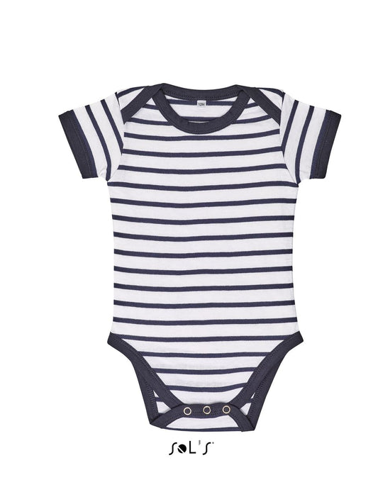 SOL'S MILES BABY - STRIPED BODYSUIT - White/Navy - Main