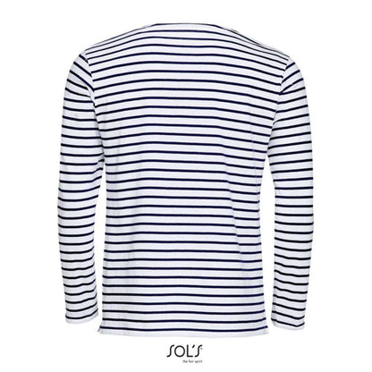 SOL'S MARINE MEN - LONG SLEEVE STRIPED T-SHIRT - White/Navy - Additional
