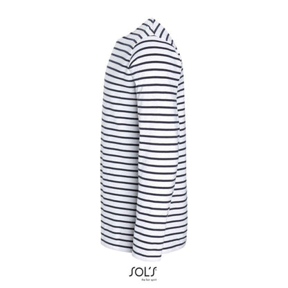 SOL'S MARINE MEN - LONG SLEEVE STRIPED T-SHIRT - White/Navy - Additional