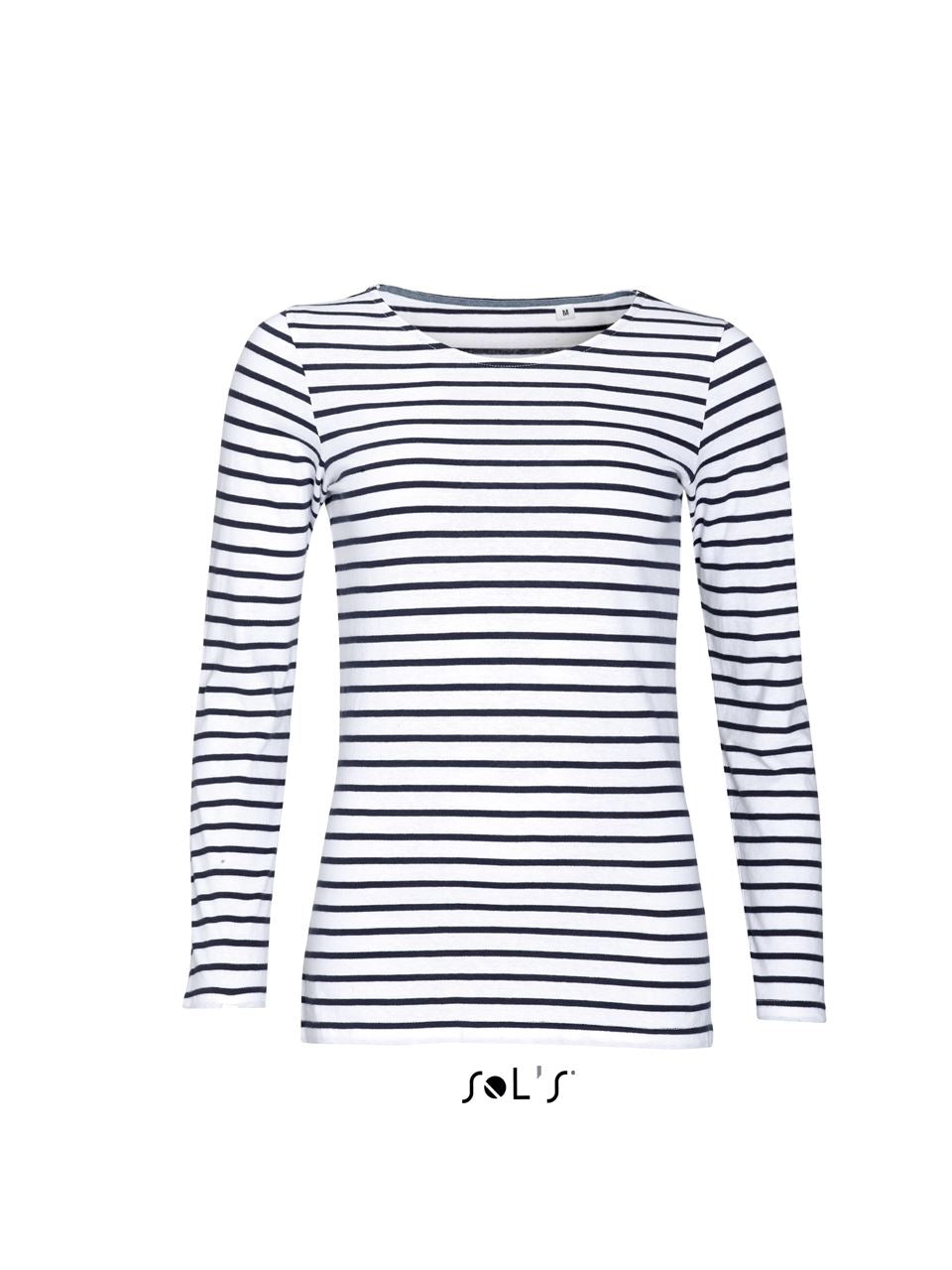 SOL'S MARINE WOMEN - LONG SLEEVE STRIPED T-SHIRT - White/Navy - Main