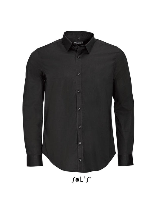 SOL'S BLAKE MEN - LONG SLEEVE STRETCH SHIRT - Black - Main