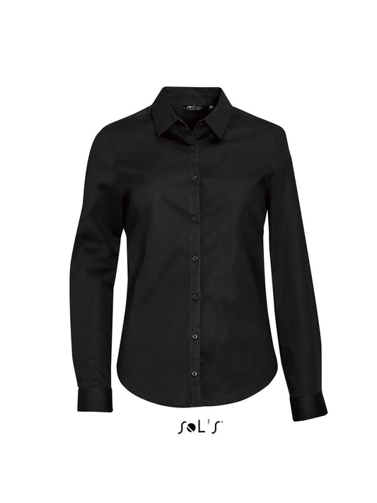 SOL'S BLAKE WOMEN - LONG SLEEVE STRETCH SHIRT - Black - Main