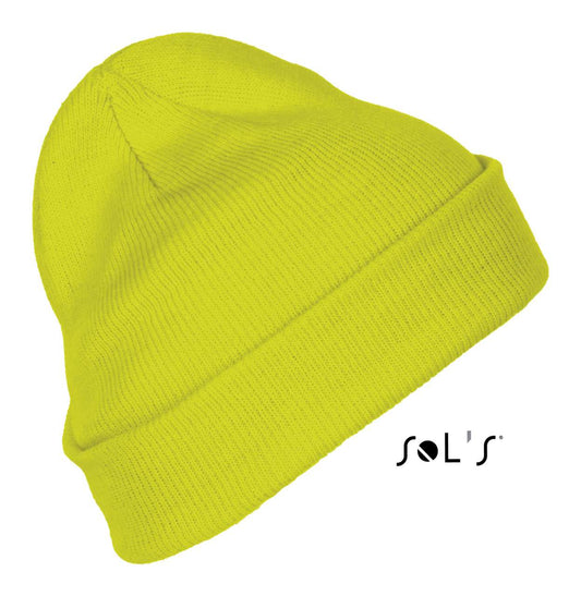 SOL'S PITTSBURGH - SOLID-COLOUR BEANIE WITH CUFFED DESIGN - Neon Yellow - Main