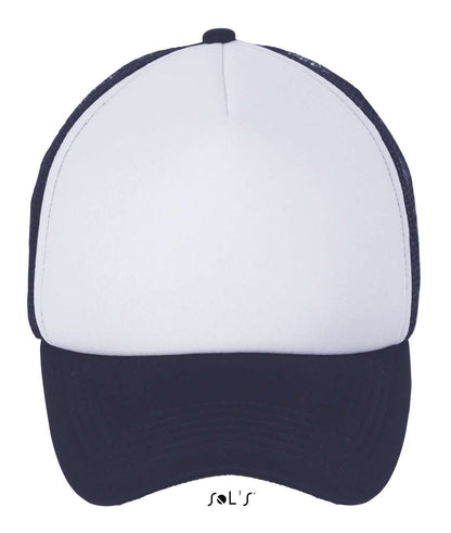 SOL'S BUBBLE - FIVE PANEL MESH CAP - White/French Navy - Main