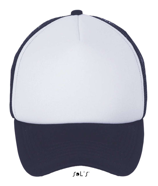 SOL'S BUBBLE - FIVE PANEL MESH CAP - White/French Navy - Main