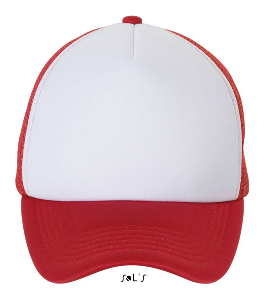 SOL'S BUBBLE - FIVE PANEL MESH CAP - White/Red - Main