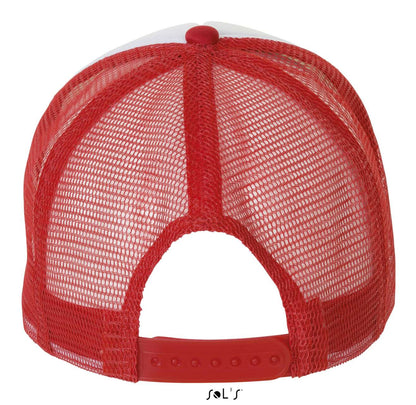 SOL'S BUBBLE - FIVE PANEL MESH CAP - White/Red - Additional