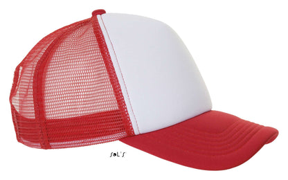 SOL'S BUBBLE - FIVE PANEL MESH CAP - White/Red - Additional