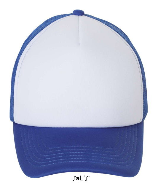 SOL'S BUBBLE - FIVE PANEL MESH CAP - White/Royal Blue - Main