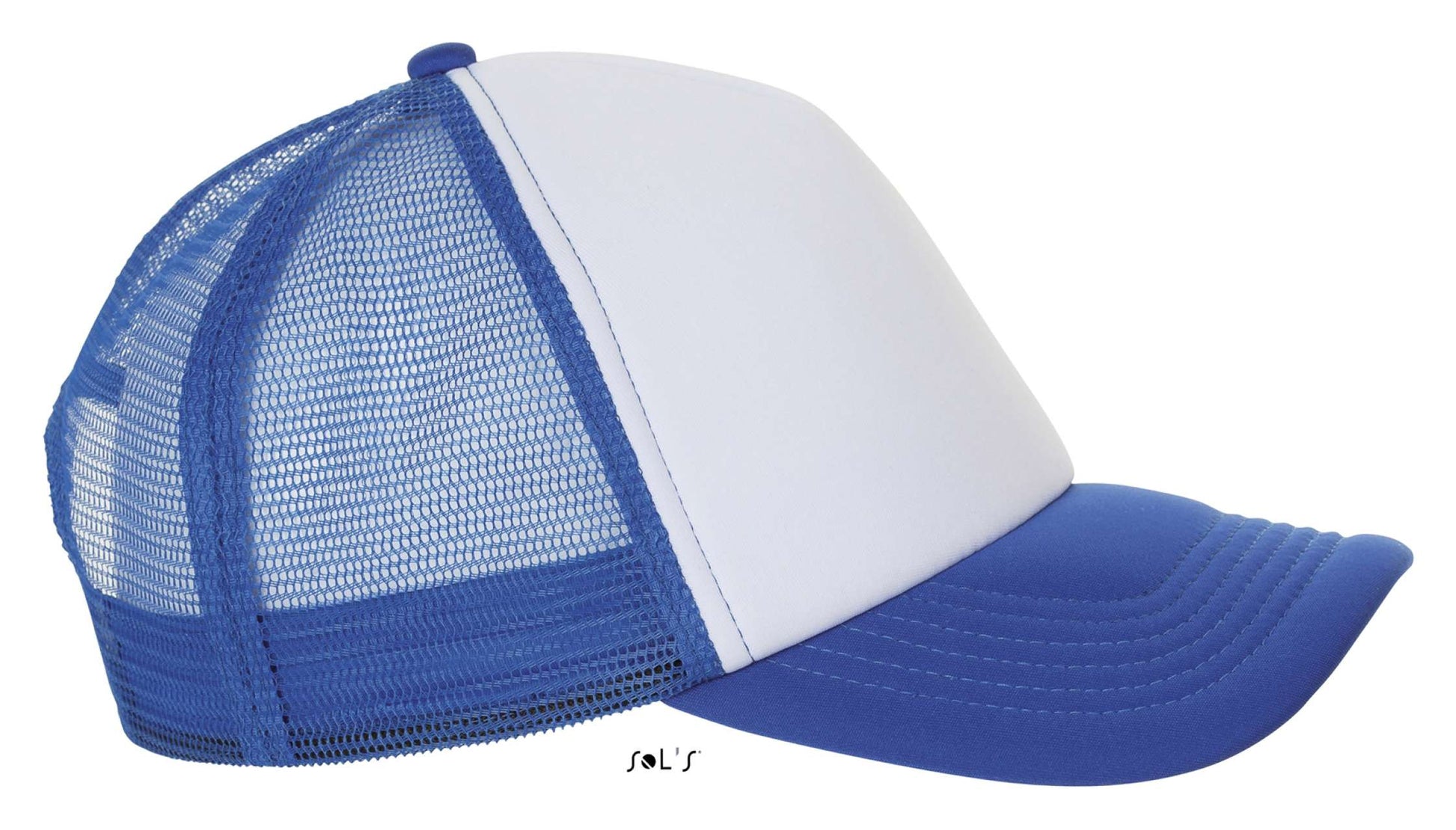 SOL'S BUBBLE - FIVE PANEL MESH CAP - White/Royal Blue - Additional