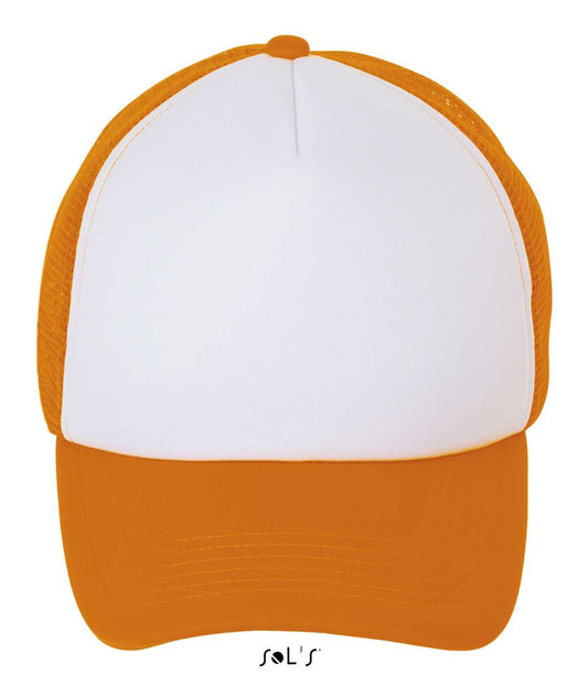 SOL'S BUBBLE - FIVE PANEL MESH CAP - White/Neon Orange - Main