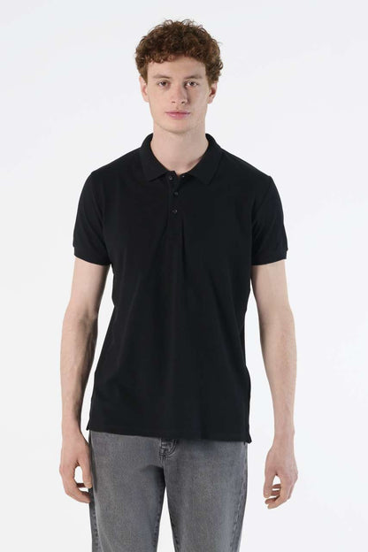 SOL'S PHOENIX MEN - COTTON-ELASTANE POLO SHIRT - Black - Model