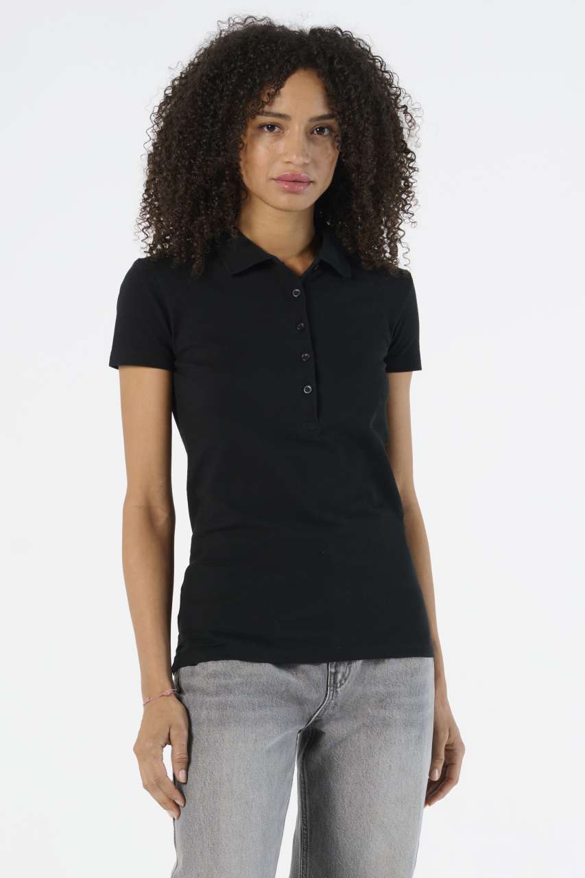 SOL'S PHOENIX WOMEN - COTTON-ELASTANE POLO SHIRT - Black - Model