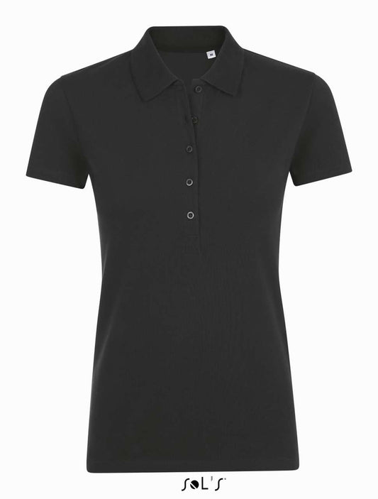 SOL'S PHOENIX WOMEN - COTTON-ELASTANE POLO SHIRT - Black - Main